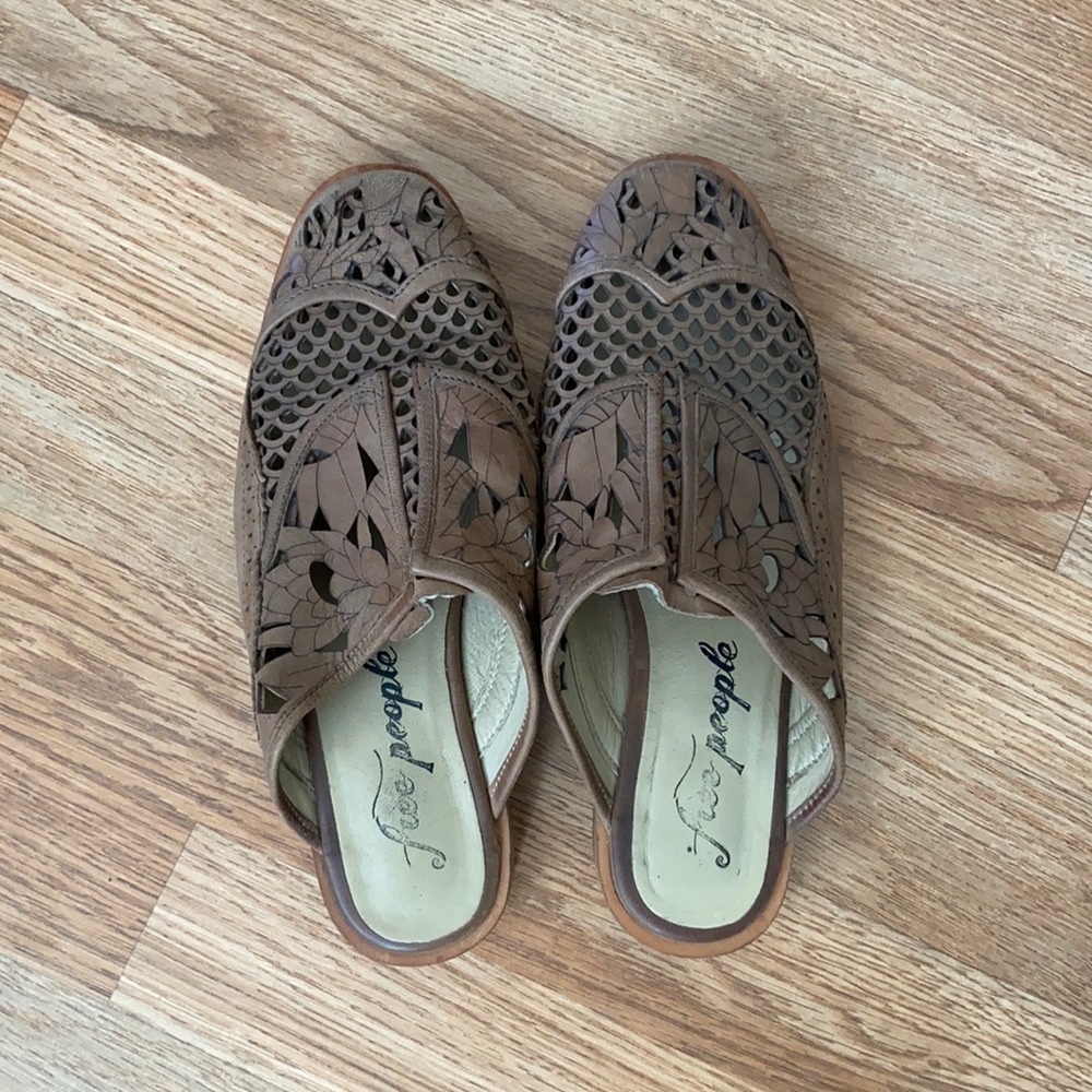 Free people leather slide on shoes